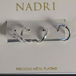 NWT Silver Nadri Huggie Hoop Earrings